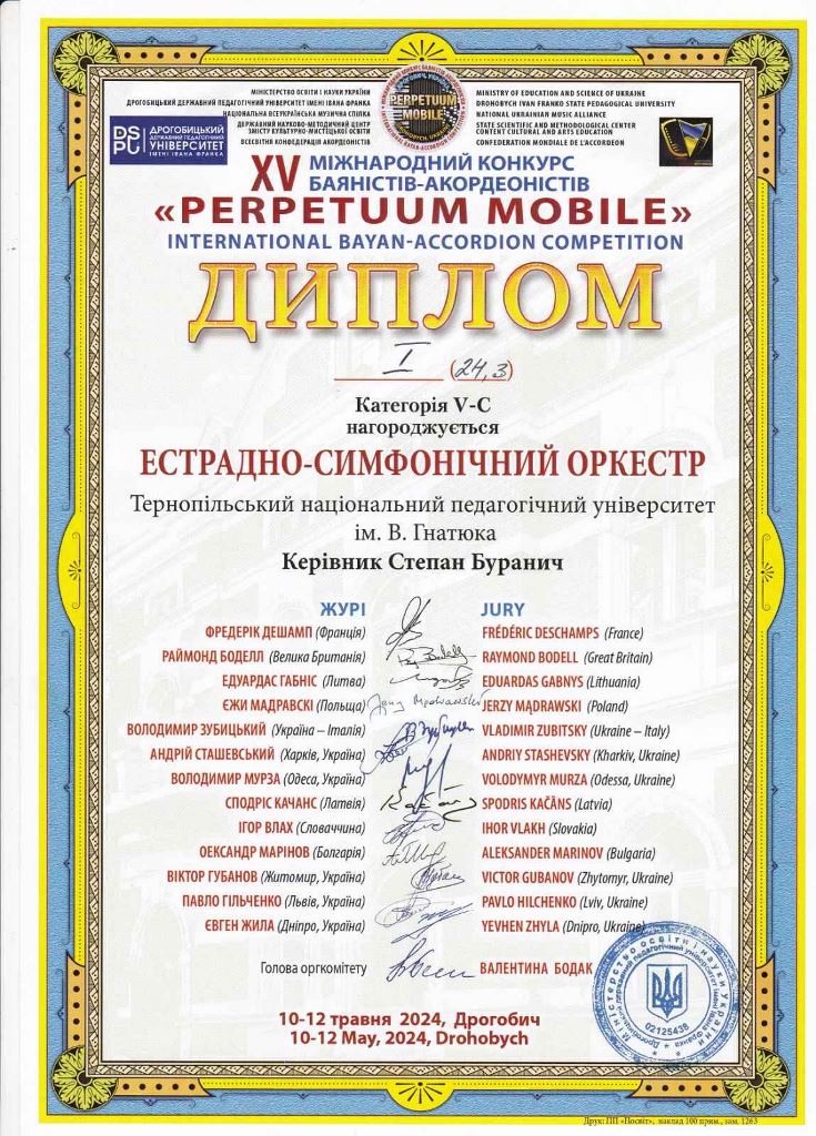 Естрадно-симфонічний оркестр, керівник Степан Буранич