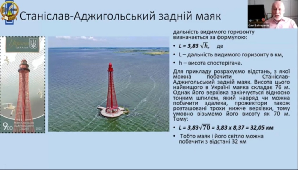 Обчислення відстані видимості світла маяка