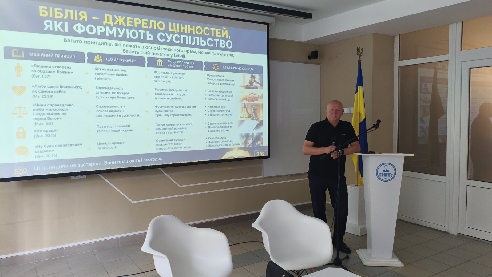 Першокурсники історичного факультету ТНПУ прослухали лекцію «Біблія – джерело цінностей, які формують суспільство» Першокурсники історичного факультету ТНПУ прослухали лекцію «Біблія – джерело цінностей, які формують суспільство»