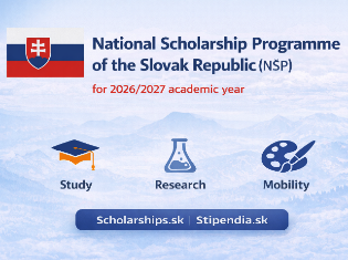 Національна стипендіальна програма Словацької Республіки (NŠP) на 2026/2027 навчальний рік